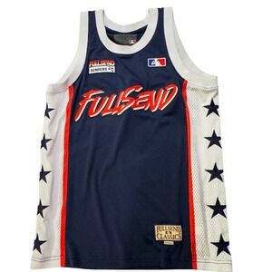 Full Send Size S All Star USA Basketball Jersey Nelk USA Blue Red White Stars